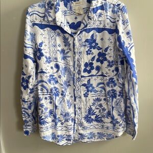 Joie Blue and White Floral Shirt